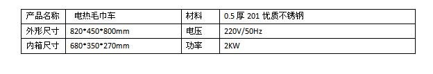 电热毛巾车规格型号